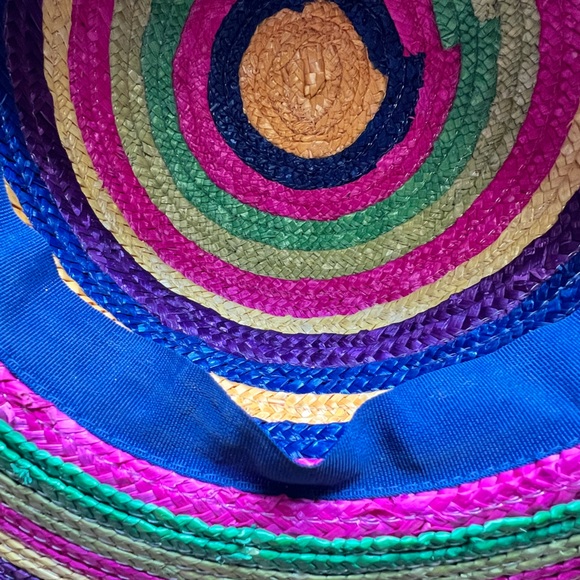 Colorful Stripe Floppy Straw Hat - Picture 5 of 6